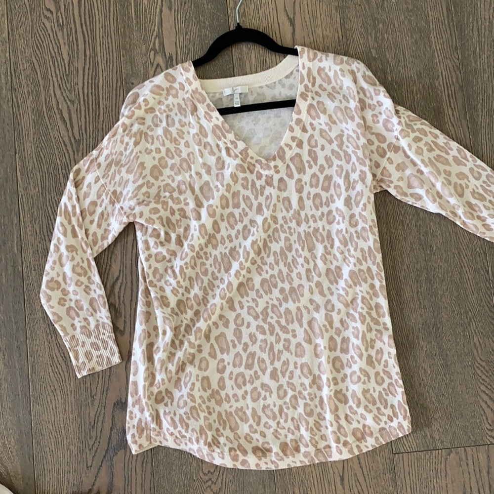 Joie cashmere sweater leopard/cheetah print. Vneck